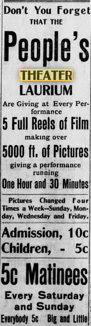 Peoples Theatre - Sept 5 1911 Ad (newer photo)